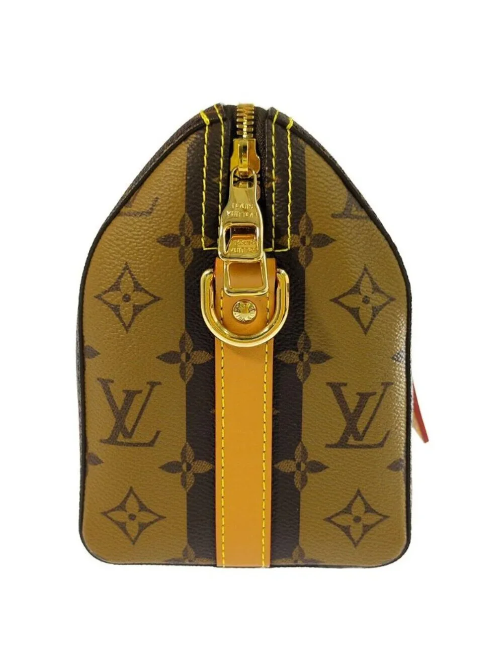Louis Vuitton Monogram Strap City Keepall LV 2-Way Handbag Brown